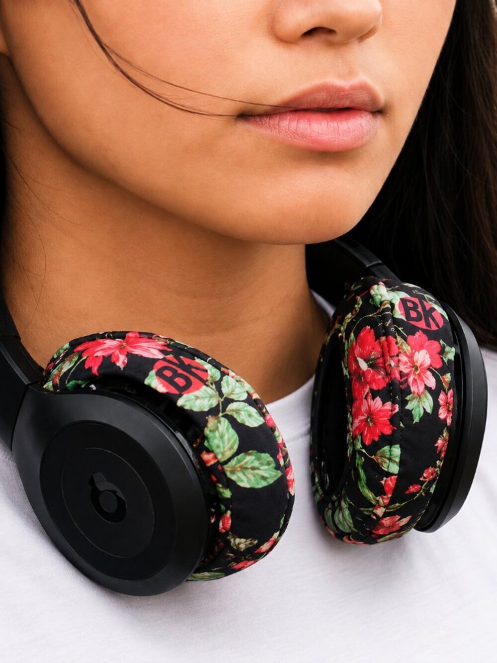 Beat Kicks Headphone Covers - Floral Print - Protective, Washable, Reg Size New